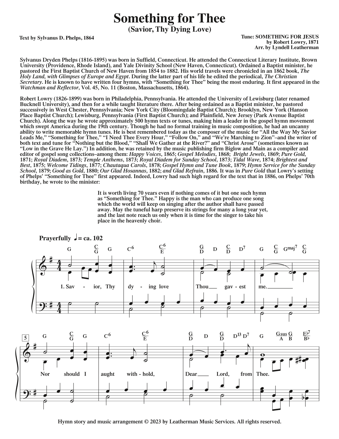 Something for Thee (arr. Lyndell Leatherman)