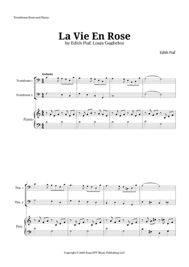 La Vie En Rose (arr. Langanho)