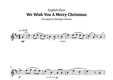 We Wish You a Merry Christmas (for solo english horn) (arr. Rodrigo Faleiros)