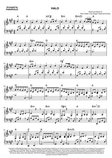 Halo (arr. PIANOHOLIC)