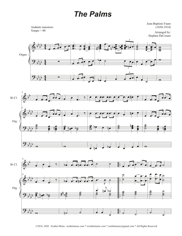 The Palms (Bb-Clarinet solo and Organ) (arr. Stephen DeCesare)