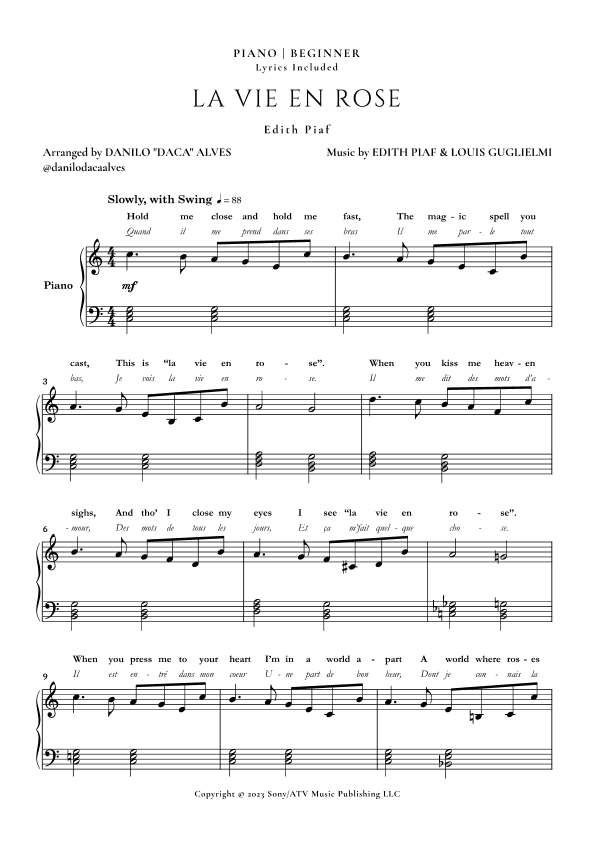 La Vie En Rose (arr. Danilo "Daca" Alves)