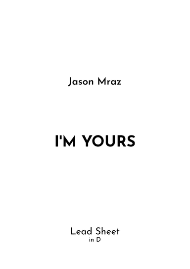 I'm Yours (arr. Jireh J.)