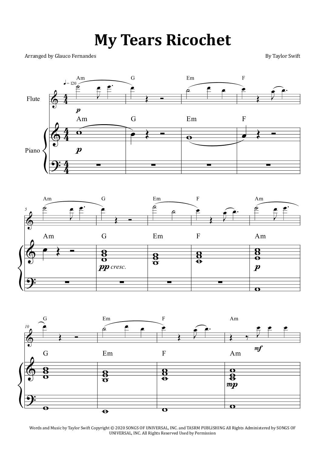 My Tears Ricochet (arr. Glauco Fernandes)