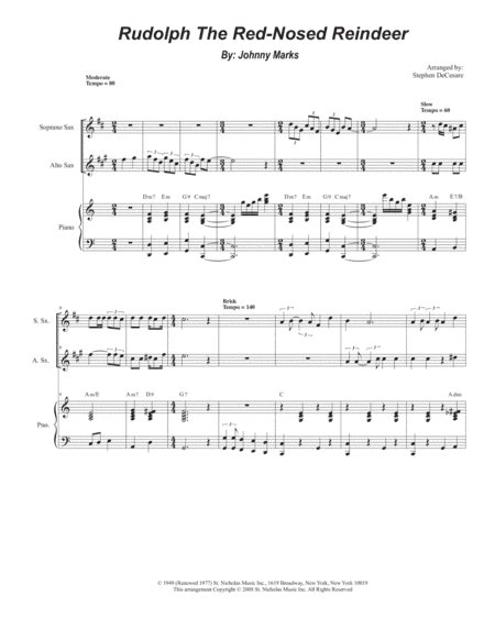 Rudolph The Red-nosed Reindeer (arr. Stephen DeCesare)