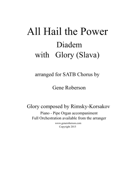 All Hail the Power (Diadem) with Glory (Slava) (arr. Gene Roberson)