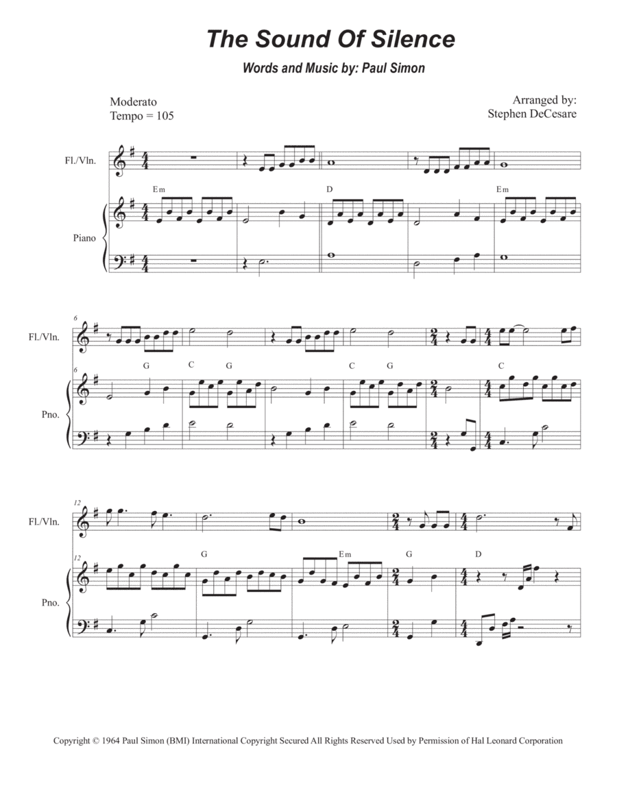 The Sound Of Silence (arr. Stephen DeCesare)