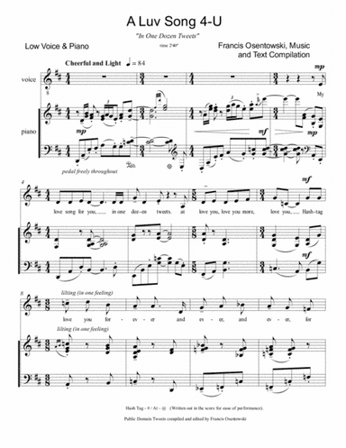 A Luv Song 4-U - In One Dozen Tweets, Low Voice