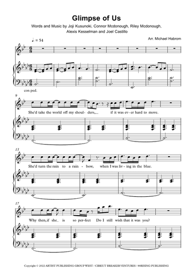 Glimpse Of Us (arr. Michael Habrom)