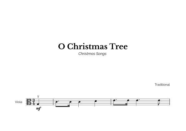 O Christmas Tree for Easy Viola Solo (arr. Marcos Soares)