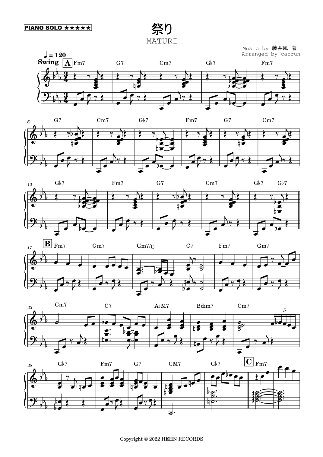 Matsuri (arr. caorun)