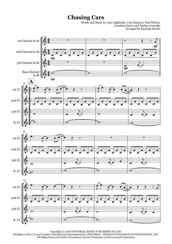 Chasing Cars (arr. Kayleigh Huelin)
