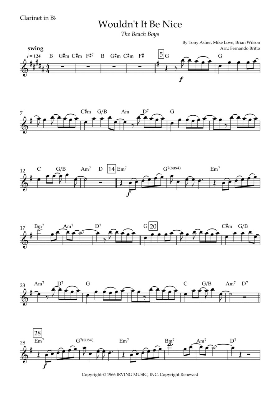 Wouldn't It Be Nice (arr. Fernando Britto)