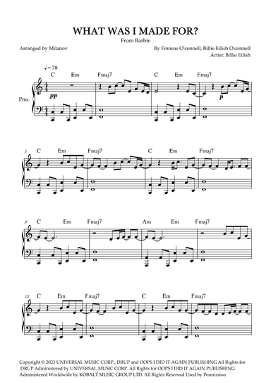What Was I Made For? (arr. Milanov)