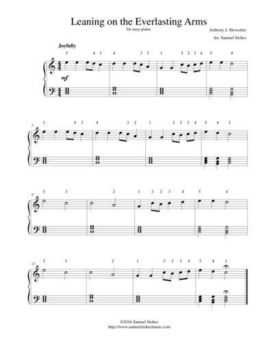 Leaning on the Everlasting Arms - for easy piano (arr. Samuel Stokes)