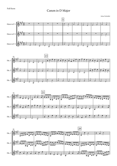 Canon in D Major (Johann Pachelbel) for Horn in F Trio (arr. Fabio Britto)