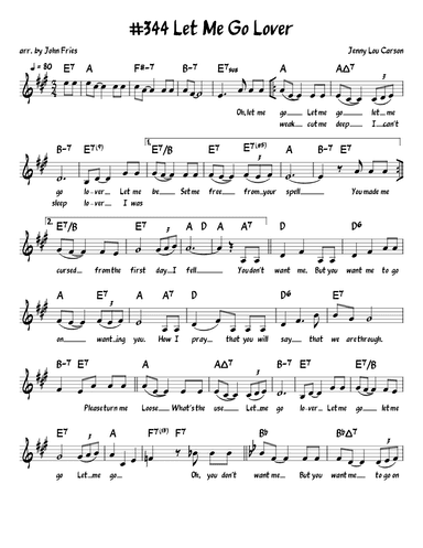 Let Me Go, Lover! (arr. John Fries)