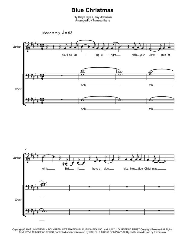 Blue Christmas (arr. Tunescribers)