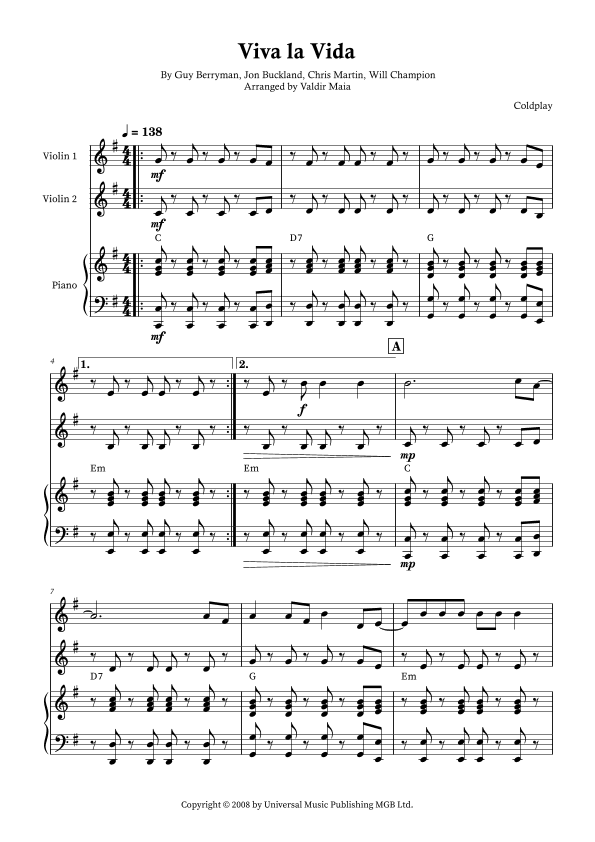 Viva La Vida (arr. Valdir Maia)