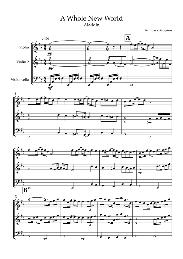 A Whole New World (reprise) (arr. Lara Simpson)