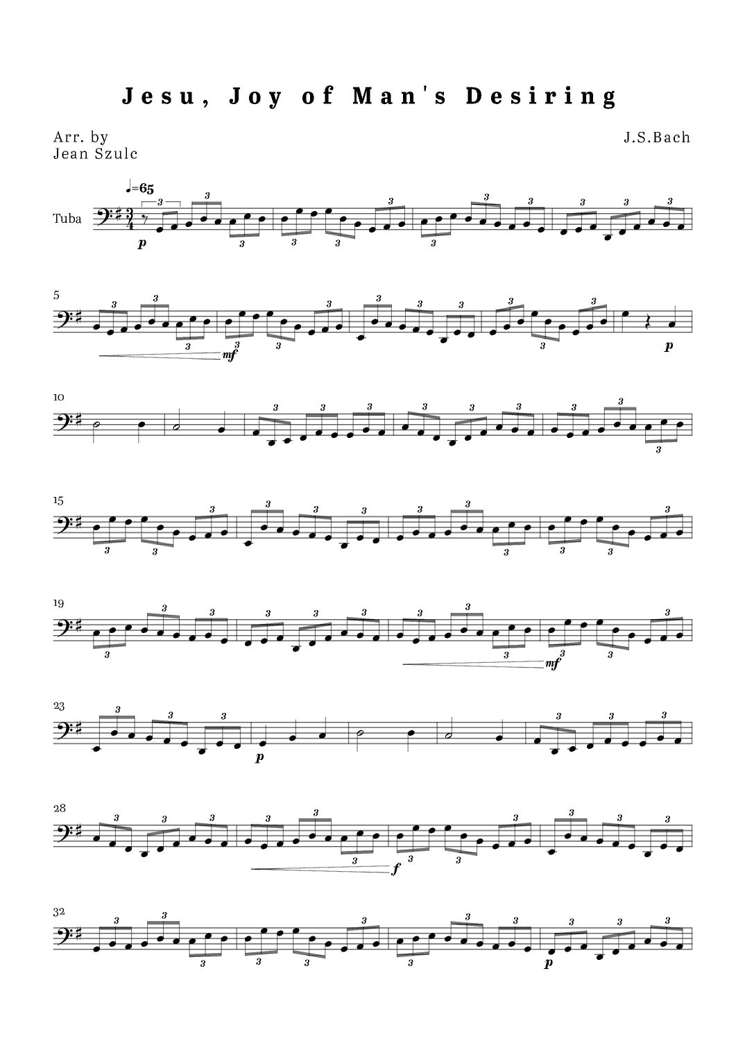 Jesu, Joy of Man's Desiring (arr. Jean Szulc)
