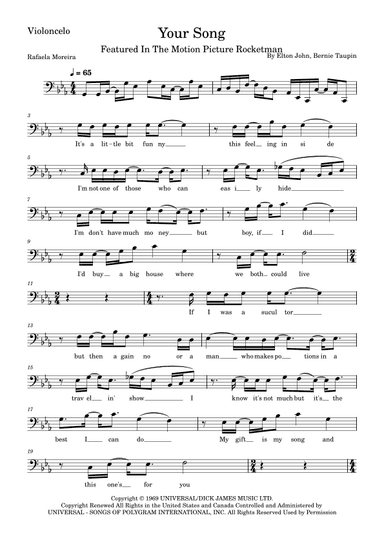 Your Song (arr. Rafaela Moreira)