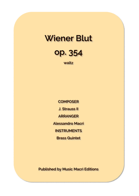 Wiener Blut op. 354 waltz (arr. Alessandro Macrì)