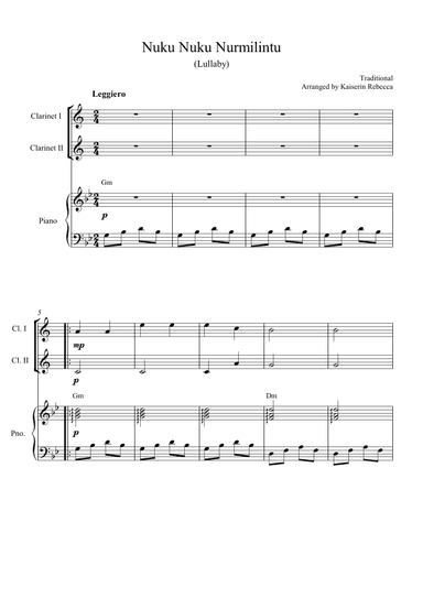 Nuku Nuku Nurmilintu (Lullaby) (arr. Kaiserin Rebecca)