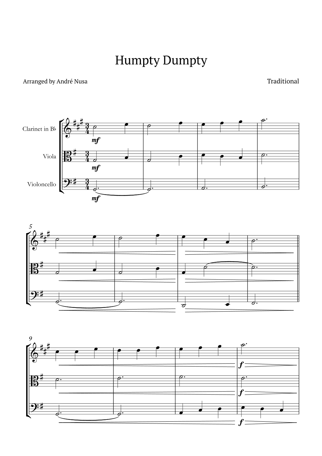 Humpty Dumpty (arr. André Nusa)