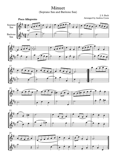 Minuet in G (arr. Andrea Costa)