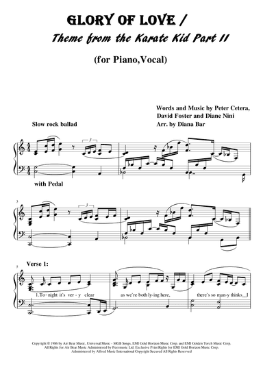 Glory Of Love (arr. Diana Bar)