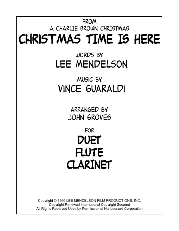 Christmas Time Is Here (arr. John Groves)