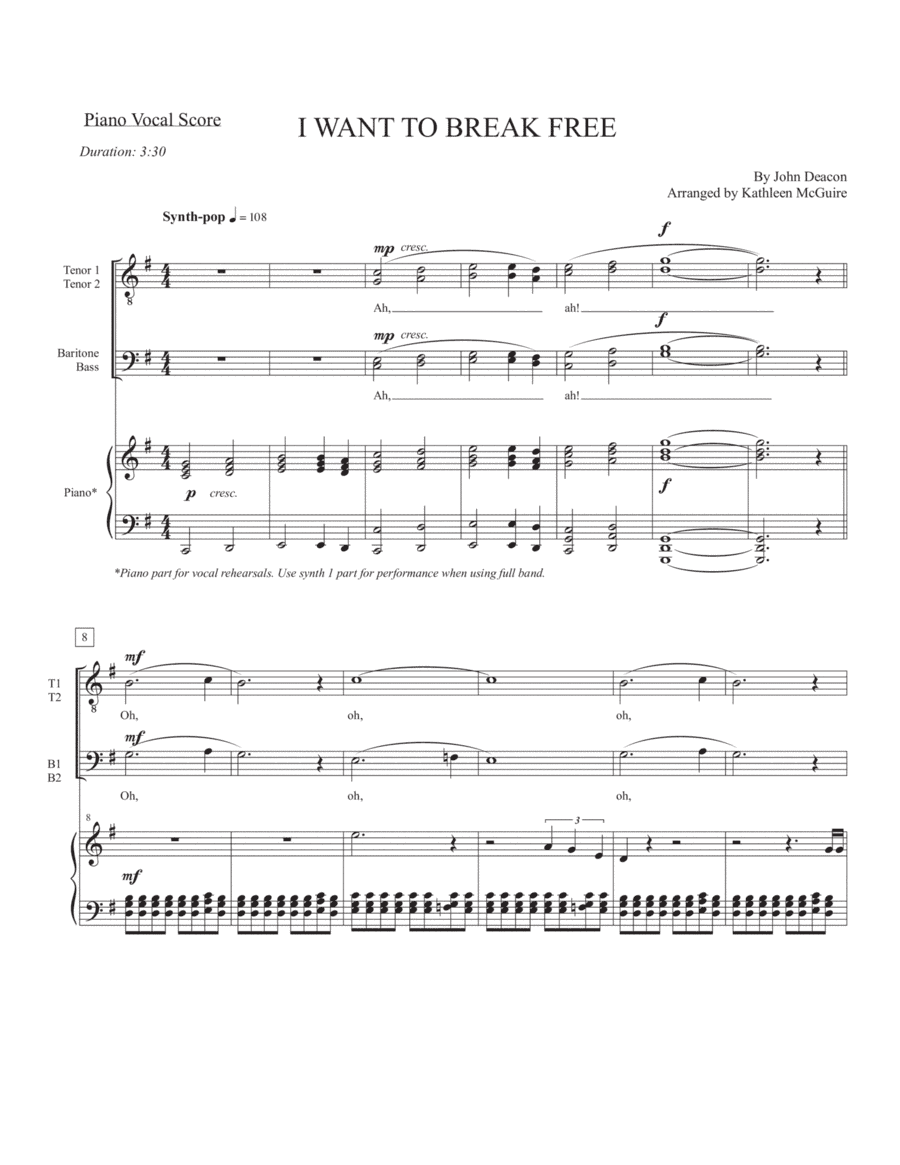 I Want To Break Free (arr. Kathleen McGuire)