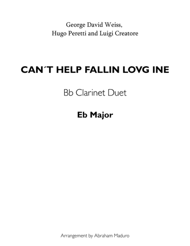 Can't Help Falling In Love (arr. Abraham Maduro)