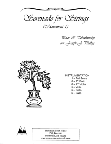 Serenade for Strings, Movement 1-score (arr. Joseph J. Phillips)