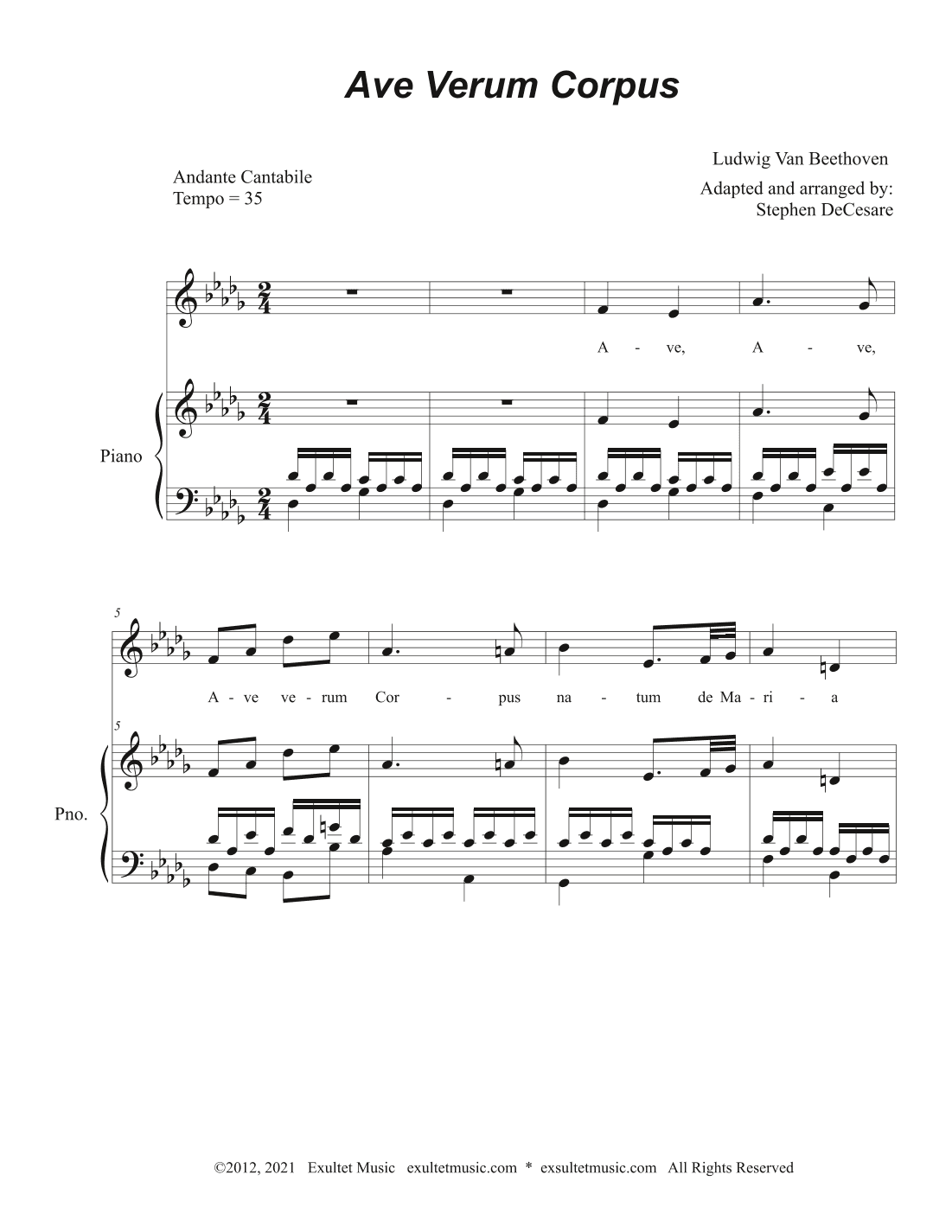 Ave Verum Corpus (Vocal solo) (arr. Stephen DeCesare)