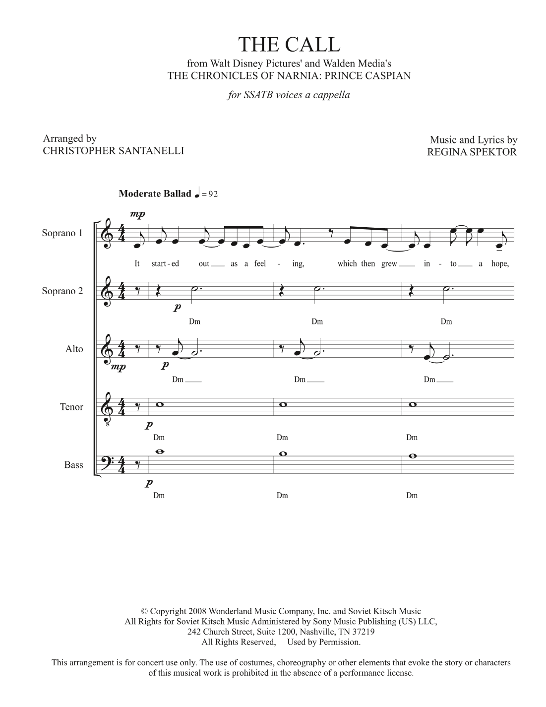The Call (arr. Christopher Santanelli)