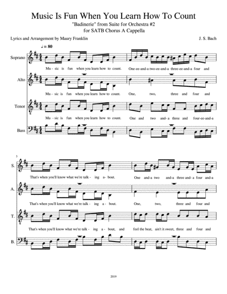 Music Is Fun When You Learn How To Count (arr. Maury Franklin arrangement and lyrics)