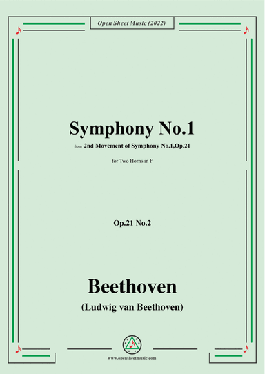 Beethoven-Symphony No.1,in C Major,Op.21,Movement II,for Two Horns (arr. Open Cloud)