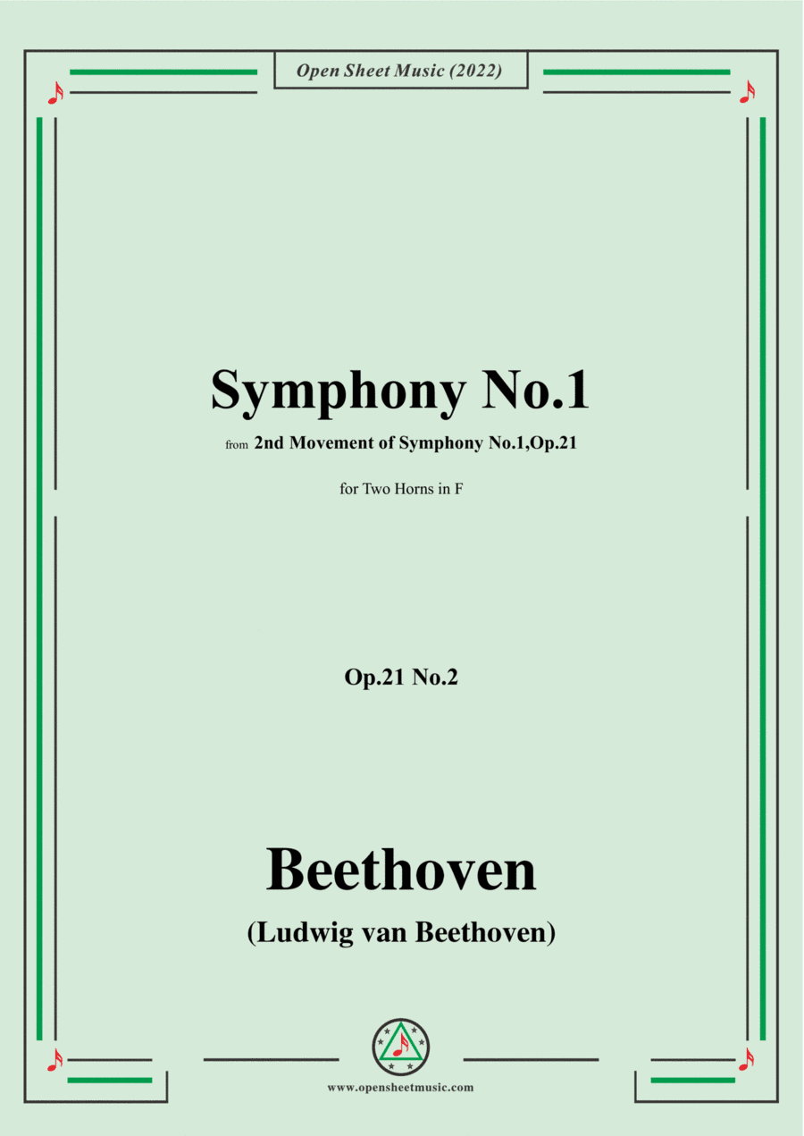 Beethoven-Symphony No.1,in C Major,Op.21,Movement II,for Two Horns (arr. Open Cloud)