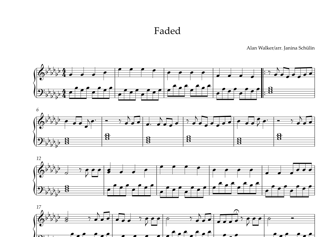 Faded (arr. Janina Schülin)