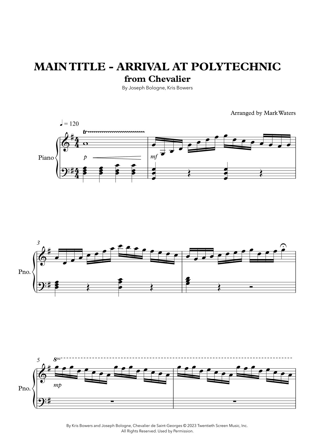 Main Title - Arrival At Polytechnic (arr. Mark Waters)