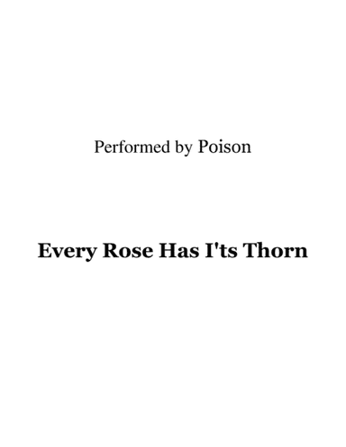 Every Rose Has Its Thorn (arr. Ronn M)