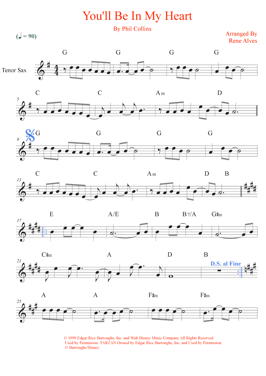 You'll Be In My Heart (arr. Rene Alves)