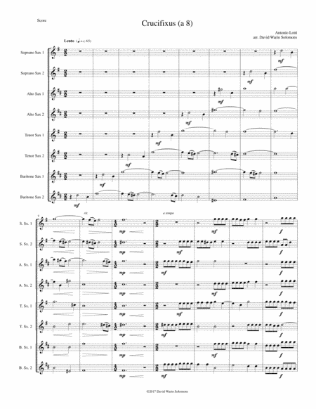 Crucifixus a 8 for saxophone octet (arr. David Warin Solomons)