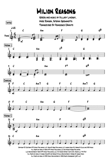 Million Reasons (arr. Francesco Cannito)