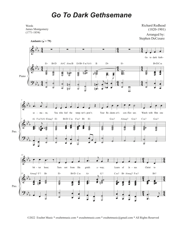 Go To Dark Gethsemane (Vocal solo) (arr. Stephen DeCesare)