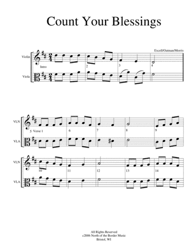 Count Your Blessings: a Violin and Viola Duet (arr. Sue Morris)