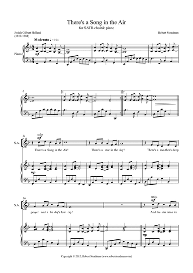 There's a Song in the Air (for SATB choir & piano)