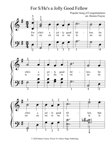 For He's a Jolly Good Fellow / For She's a Jolly Good Fellow (arr. Dennis Frayne)